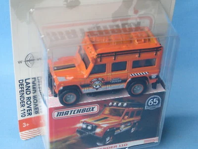 Matchbox Land Rover Defender 110 Orange 65th Toy Model Car 70mm in BP d - Image 1 of 2