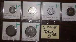 6 COIN LOT - CEYLON - VARIOUS DENOMINATIONS - 1963, 1965 (2), 1971, 1975 & 1981 - Picture 1 of 13