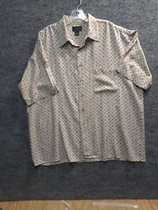J Ferrar Shirt Men’s XLarge Geometric Linen Rayon Blend Short Sleeve Button Up - Picture 1 of 5