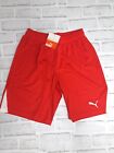 Puma Team Sports Shorts W/O inner Slip Football Boys Size 12-13 Years Red-White 