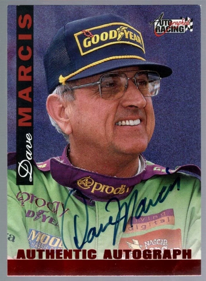 DAVE MARICS NASCAR DRIVER ON CARD BLUE INK AUTO RARE SP 1996 AUTOGRAPH RACING - Image 1 of 1