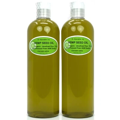 DR ADORABLE Pure Virgin Hemp Seed Oil bu Dr.Adorable 2 oz up to gal Unrefined Cold Pressed