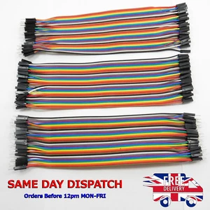 40pcs Dupont Cables Breadboard Jumper M-F M-M F-F Wire Ribbon Lead Arduino Jump - Picture 1 of 7