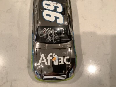 CARL EDWARDS AUTOGRAPHED 2009 FORD FUSION AFLAC NICKEL FINISH DIECAST & CARD - Image 1 of 4