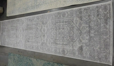 Alfombra manchada marfil/plata 2'-6" x 10' precio reducido 1172603839 ADR108B-210 Foto 1 de 4