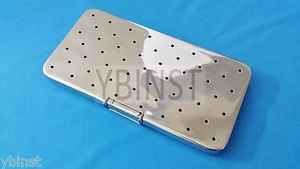 FRENCH STEEL STERILIZATION DENTAL CASSETTE BOX TRAY 6" X 10" W/ SILICONE PAD - Picture 1 of 1