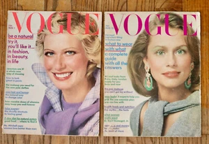 VOGUE magazine August 1972 two issues distress Lauren Hutton - Picture 1 of 3