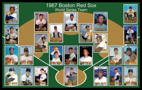 1967 BOSTON RED SOX Baseball Card POSTER Team Photo Art Man Cave Decor Fan Gift Cover