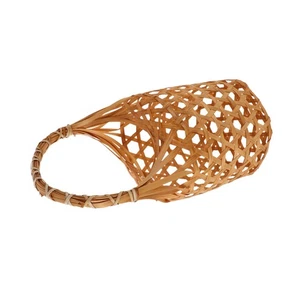  Bamboo Egg Storage Basket - Handwoven Egg Holder With Handle Round Container - Picture 1 of 12