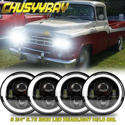 DOT H5001 H5006 4 件 5.75 英寸 LED 车头灯适用于道奇 D100 D200 W100 W200 卡车 — 第 1/4 张图片