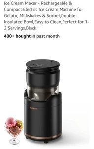 BRIOBITE Ice Cream Maker - Rechargeable & Compact Electric Ice Cream Machine ... - Picture 1 of 8
