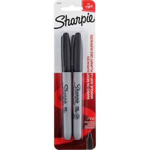 Sharpie Original Fine Permanent Marker Pens, Fine, Black, 2 Ct - Picture 1 of 2