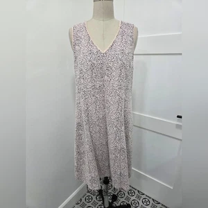 LOFT schwarz und rosa gerafft mit Jakobsmuschel Akzenten Midikleid Größe 14 - Bild 1 von 7