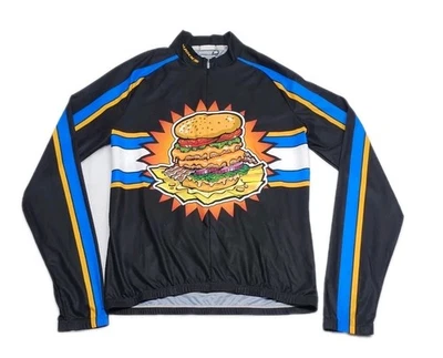 Camisa de ciclismo Sugoi vintage para hombre talla mediana con papas fritas con queso estampado por todas partes Foto 1 de 4