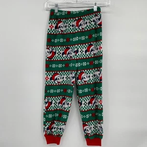Disney Mickey Mouse Minnie Santa Hat Fleece Jogger Pajama Pants size 8 - Picture 1 of 6