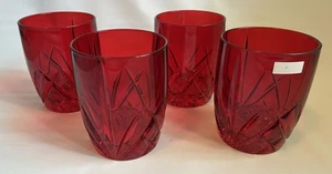 Juego de 4 vasos dobles marquis by Waterford Brookside cristal rojo antiguo - Imagen 1 de 6