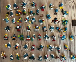 Lot of 59 vintage late 1970s/80s Peyo Schleich PVC SMURFS Figures lot - Picture 1 of 8