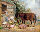 Art Henry Bryant Farm Pferd Schweine Keramik Wandbild Backsplash Badfliese #2138