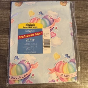 Papel de envolver regalo vintage American Greetings Baby Shower paquete de 1 - Imagen 1 de 4