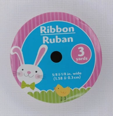 Easter Craft Ribbon Pink Satin Gold Eggs - Image 1 of 4