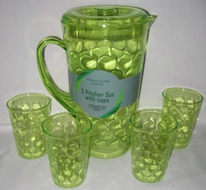 Phantom Chef Green 5 Piece Pitcher (2L) and 4 Glasses (250ml) Set - New - Picture 1 of 3
