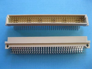 2 pcs 96 pin Male Eurocard DIN Ccnnector Right Angle 3 Rows 32x3 Gold New - Bild 1 von 4