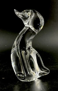 Vintage Vilca Italy 24% Lead Crystal Hand Blown Glass Duck Paperweight Sculpture - Picture 1 of 7