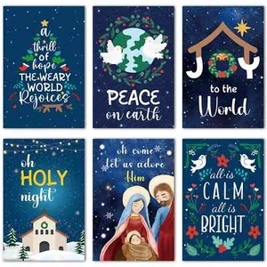 24 tarjetas de Navidad religiosas con sobres y pegatinas, Chris cristiano en caja... - Imagen 1 de 7