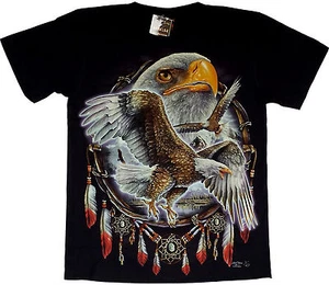 FLYING EAGLE HD T-SHIRT M L XL XXL ADLER TIER TRAUMFÄNGER LEUCHTEND IM DUNKELN - Bild 1 von 5