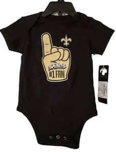 New Orleans Saints Niño pequeño talla 18 meses Nuevo con etiquetas por equipo NFL ropa Creeper #1 VENTILADOR  - Imagen 1 de 8