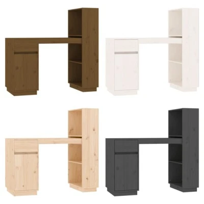 Schreibtisch mit Regal Computertisch Gaming Tisch Bürotisch Massivholz Kiefer - Bild 1 von 4