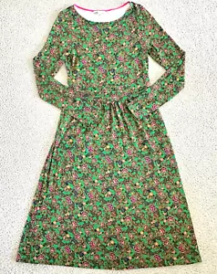 Boden Abigail Jersey Dress 8 Floral Long Sleeve No Pockets Colorful Dopamine - Picture 1 of 17
