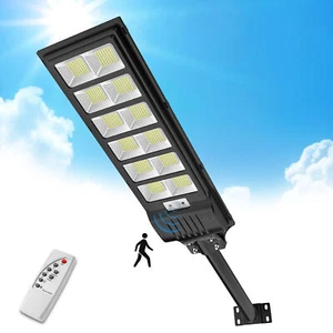 LED Straßenlampe mit Bewegungsmelder Solar Straßenlaterne Außen Fluter 800-1200W - Bild 1 von 33