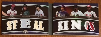 Рикки Хендерсон Лу Брок 🔥2010 Topps тройные нити реликвия буклет 26/27 HOF - Изображение 1 из 4