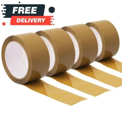 BROWN PACKING TAPE STRONG PARCEL PACKAGING SELLOTAPE CARTON SEALING 48MM X 66M