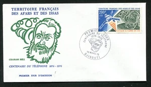 AFFARS & ISSAS (DJIBOUTI) 1976, BELL - TELEPHONE CENTENARY, Scott 422 on F.D.C. - Picture 1 of 1