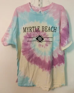 T-shirt vintage tie dye Myrtle Beach Carolina del Sud XL 2 lati - Foto 1 di 3