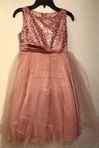 Kids Dream Sequin Tulle Flower Girl Dress Kids Wedding Birthday 13-14 Pink Party - Picture 1 of 3