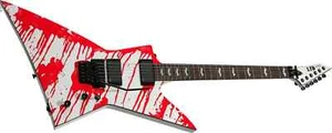 Pastillas de guitarra eléctrica LTD Blood White Explorer incrustación de murciélago trémolo Floyd Rose - Imagen 1 de 6