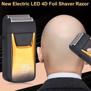 Wet/Dry Electric Beard Shaver Razor Men's Portable Cordless Beard Trimmer LED BK - Picture 1 of 12