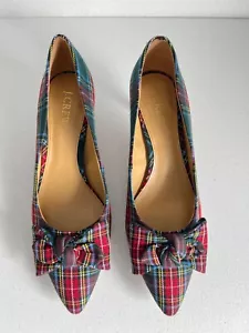 J.Crew Tartan Esme Kitten Heels Warm Spruce Plaid Multicolor Size 7 - Picture 1 of 5