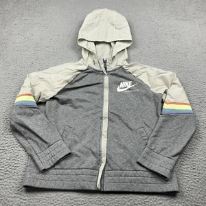 Nike Hoodie Youth Girls Extra Large Gray Sportswear Heritage Full Zip - Picture 1 of 14
