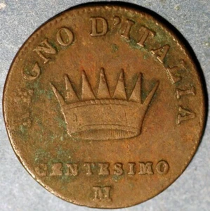 1810 M Milan Italian States KINGDOM OF NAPOLEON Centesimo C# 1.2 - Picture 1 of 2