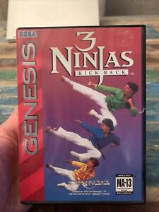 3 Ninjas Kick Back (Sega Genesis, 1993) Case Only!!!! VERY RARE !!!