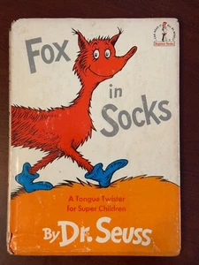 Dr. Seuss FOX IN SOCKS vtg 1965 First Edition 1st printing HcDJ book 195/195 B38 - Picture 1 of 15