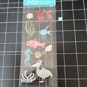 PEGATINA ÁLBUM DE RECORTES Vida marina Océano ángel pez cangrejo concha marina pez caballito de mar pelícano  - Imagen 1 de 2