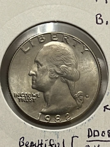 1982 RARE Quarter BU DDOBV Cover