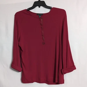 Schönes Damen 2X Lauren Ralph Lauren rotes Langarm geripptes Oberteil 1/4 Reißverschluss - Bild 1 von 4