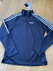Adidas mens XS zip up jacket tracksuit top 1/4 Zip black & White NEW age 15/16