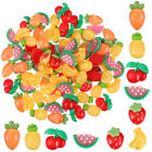 100 Mixed Resin Fruit Charms for DIY Jewelry & Crafts